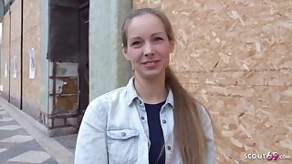 GERMAN SCOUT - CUTE TEEN KINUSKI TALK TO REAL Cracking Provocation ORGASM CASTING